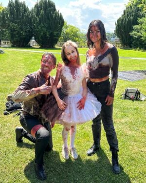 Alisha Weir Instagram - Come join the fun Abigail's second weekend in Theatres!!! Make sure you get your tickets if you haven't already. Some more of my favourite BTS! Abigail's waiting for you!!🖤🩸 @abigailthemovie