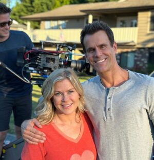 Alison Sweeney Instagram - Here we go again!! Back on set filming another #HannahSwensen with my friend @cameronmathison !! #setlife 🎥