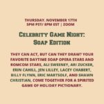 Alison Sweeney Instagram - They can act, but can they draw? TOMORROW, your favorite daytime soap opera stars and romcom stars, Ali Sweeney, Ari Zucker, Erin Cahill, Jen Lilley, Lacey Chabert, Billy Flynn, Eric Martsolf, and Shawn Christian, come together for a spirited game of holiday Pictionary. HOW TO ATTEND: This is a virtual event hosted on Zoom, which is a free video conferencing app you can access on your phone, tablet, or computer, from the comfort of your own home. GET TICKETS HERE: https://christmasisnotcancelled.com/products/christmas-university-celebrity-game-night-soap-edition DID YOU REGISTER FOR CHRISTMAS UNIVERSITY 2022? This event is included with your Christmas University registration, so you’re already on the list and will be receiving the Zoom link and instructions to attend!