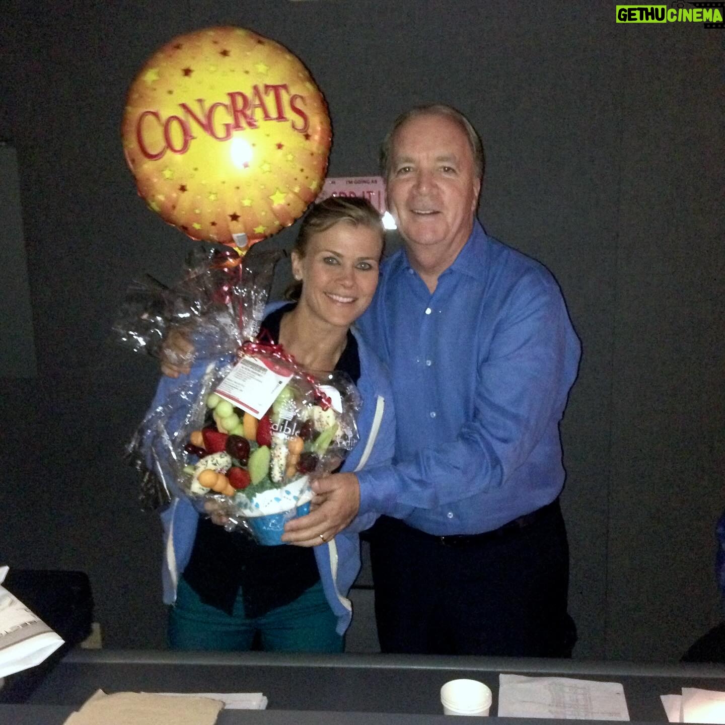 Alison Sweeney Instagram - Found this fun ol’ pic from behind the scenes in the Days ‘control booth’ with Ken Corday to celebrate the 58th anniversary of Days of Our Lives. Congratulations!! 🎉🍾