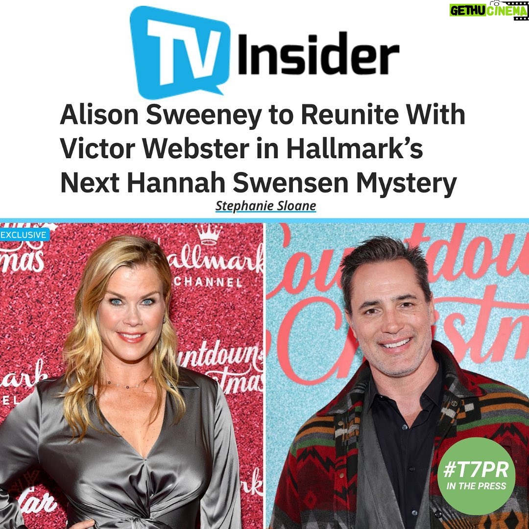 Alison Sweeney Instagram - We cannot wait for the upcoming Hannah Swensen Mystery! The first project #t7prclient @alisweeney has written for Hallmark 👏 So grateful to @soapsteph and @tvinsider for the exclusive. Link in bio for the full article!