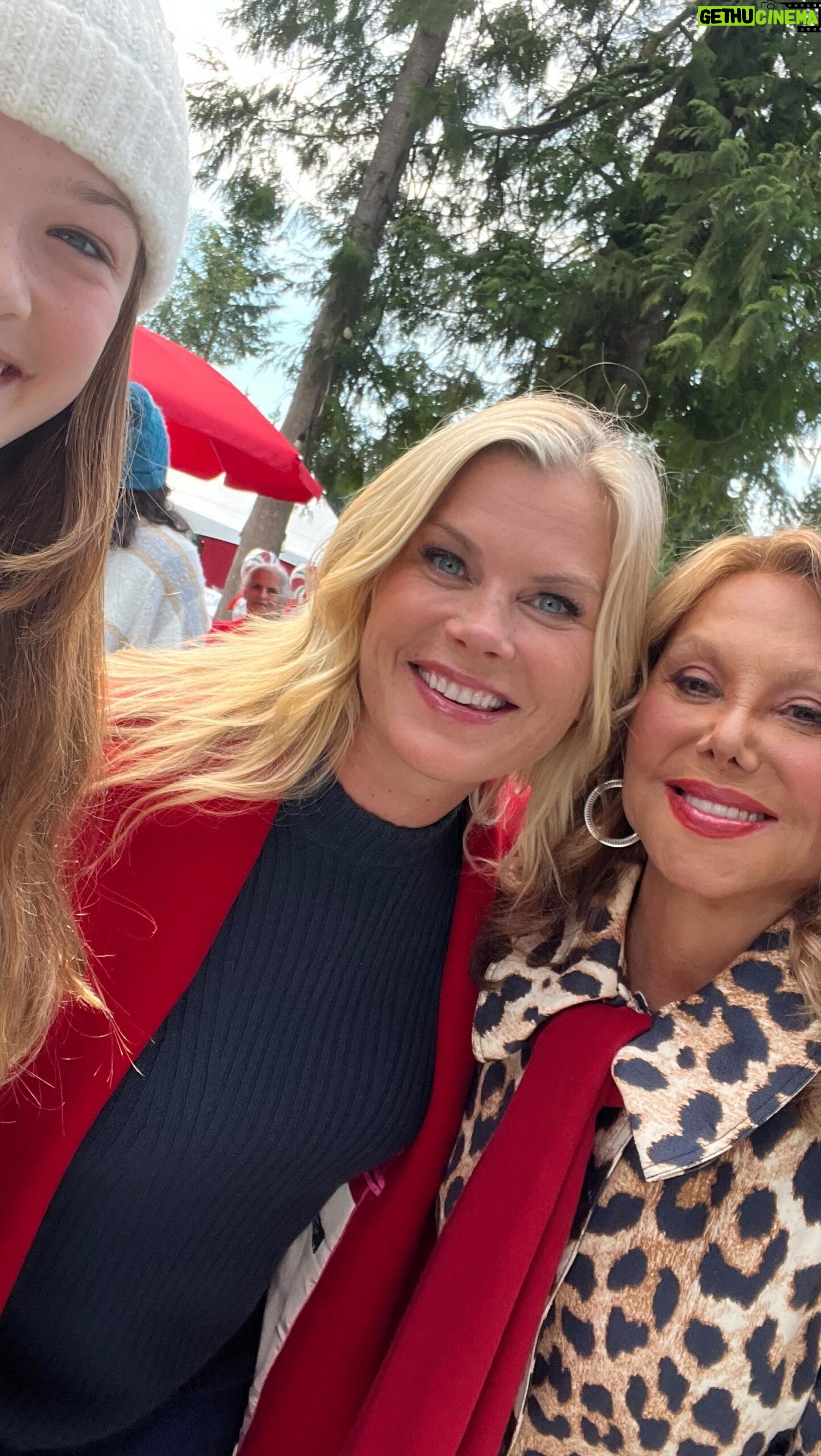 Alison Sweeney Instagram - Here’s a fun look at our new movie #amagicalchristmasvillage - and please join @marlothomas & me on @hallmarkchannel ‘s facebook page today for some fun behind-the-scenes stories.
