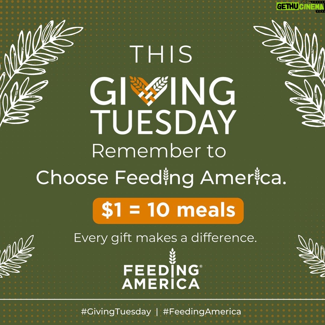 Alison Sweeney Instagram - This #GivingTuesday, help millions of families in need put food on their tables. Just $1 can help provide at least 10 meals through the @FeedingAmerica network of food banks.
