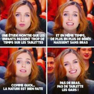 Alison Wheeler Instagram - Théorie de l'évolution 2.0 hier soir sur @qofficiel #tablette #tmc #rienneseperd
