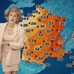 Alison Wheeler Instagram - Voici les VRAIES prévisions météo de votre journée - tague une pote qui a les cuisses qui collent 🌅😎😘 #canicule #tmc #faudel4ever