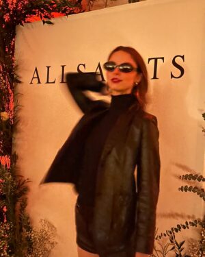 Allie Marie Evans Instagram - I’m just gonna have one drink 🍷 @allsaints