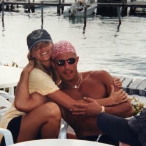 Allison Dunbar Instagram - I think we were 23 &25 in this picture. The night before, we had been ejected from Senor Frogs because I was adamant about dancing on stage with the band.  You backed me up, and cheered each time I scrambled back up there. Those bouncers didnt know the meaning of good entertainment. This was the next day, hours before we set sail on a booze cruise. You fell off the boat at some point. I tried to take your picture but dropped my disposable camera into the water..
We had so many laughs Chris. So many beautiful moments I carry with me. There will never be anyone like you again. Thank you Betty and Ed for Christopher Edward Massaglia. The rarest gift. Happy Birthday in heaven CM.