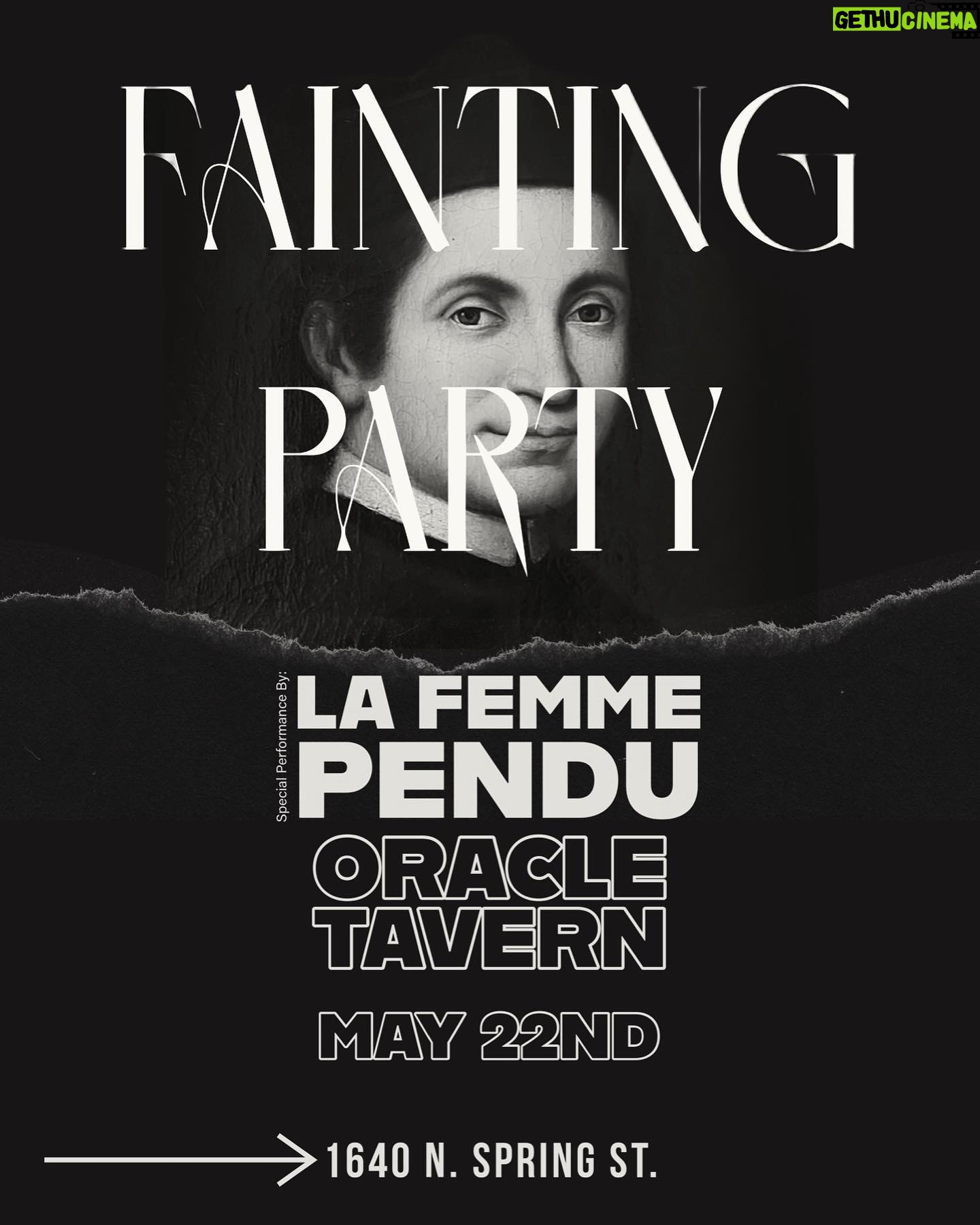 Allison Scagliotti Instagram - This Monday. You can think of it as the @cruelworldfest after party. Come for @lafemmependu, stay for @faintingparty. 8 pm @oracletavern.