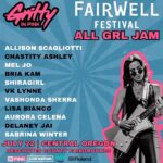 Allison Scagliotti Instagram - We’re trailblazing to Oregon with our All GRL Jam at the @fairwellfest on July 22!  🪕🤠 🏕️ Catch @wittyhandle @chastityashley @melaniejodrums @bria_kam @shira_girl @vklynne @sherrakele @lisabianco @aurora.celena.bass @delaney_jai_ @idreamofsabrina rock out on the Metolius stage! Shoutout to our amazing partners @livenationwomen @weedmaps @rolandglobal for making this possible! #grittyinpink #fairwellfest #festivalseason #lineup #livemusic #oregon #portland #weedmaps #roland #livenation