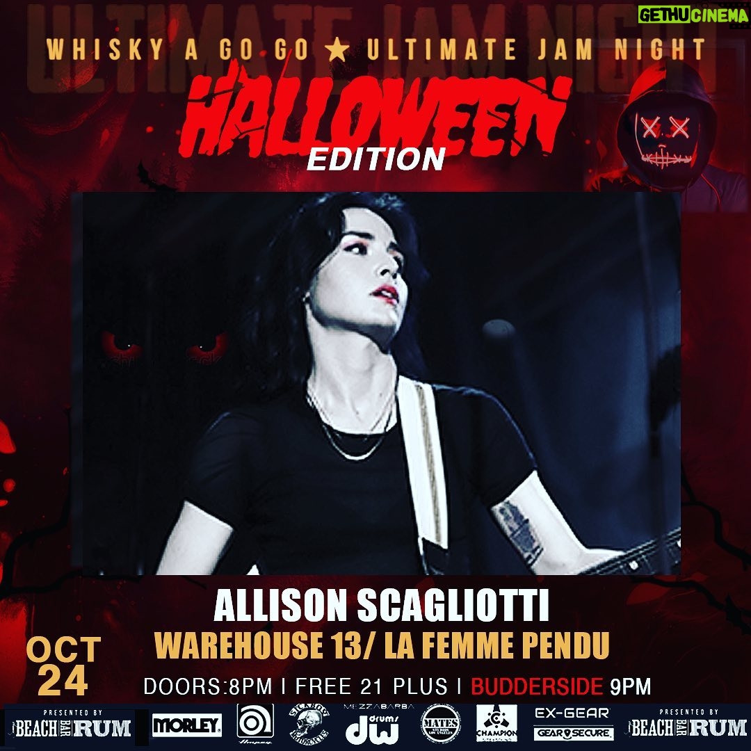 Allison Scagliotti Instagram - Trick or treat, ghoulies. Back at it this Tuesday 10/24 with all my jam buddies. Very scary.
