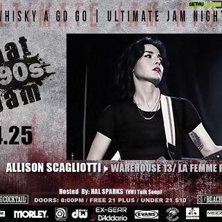 Allison Scagliotti Instagram - Back at it with my jam buddies. Extra jelly. Next Tuesday at @ultimatejamnight @thewhiskyagogo.