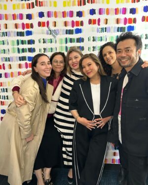 Ally Maki Instagram - bts with my amazing team (and bb girl 🙃) for @kellyclarksonshow. An absolute highlight of this entire trip was meeting one of Kelly’s sweet staffers who wore @asianamericangirlclub to the taping (slide 4). It’s moments like these that make my day! 
⁣
Styled x @cristinaehrlich 
@meg_galvin 
Wearing x @anonlychild 
Glam x @seijinyc @gitabass 
@teamid @kawachouttt @rscapellan @daniel_billington @alliemillette 
#TEAMAAGC