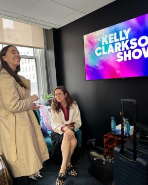Ally Maki Instagram - bts with my amazing team (and bb girl 🙃) for @kellyclarksonshow. An absolute highlight of this entire trip was meeting one of Kelly’s sweet staffers who wore @asianamericangirlclub to the taping (slide 4). It’s moments like these that make my day! 
⁣
Styled x @cristinaehrlich 
@meg_galvin 
Wearing x @anonlychild 
Glam x @seijinyc @gitabass 
@teamid @kawachouttt @rscapellan @daniel_billington @alliemillette 
#TEAMAAGC