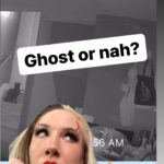 Allysin Kay Instagram - Do you believe in ghosts? 👻 Either way, WTF IS THIS 🙃 It’s not a light from the outside, the second clip shows it go off the edge of the wall. If it’s something on the lens of the camera, is it just a coincidence that it looks like Frida stops and looks up at it? (Toward the wall, far from where the camera is stationed) I’m not a fan of found footage movies, but it hits different when it’s in your house 😅 #ghosts #paranormal #paranormalactivity #spookyseason #ghosthunting