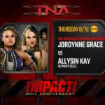 Allysin Kay Instagram - Jordynne is distracted & overworked. She has her sights set on other shiny things. (& companies) Happy 20th Anniversary of Impact, @tnawrestling - Tonight I become a 3X KNOCKOUTS CHAMPION!!! 🔥🔥🔥