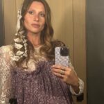 Aly Michalka Instagram – When you buy a dress 7 years ago & it finally has its moment at your Baby shower 💜 🕊️ 🍼 @maisonartc