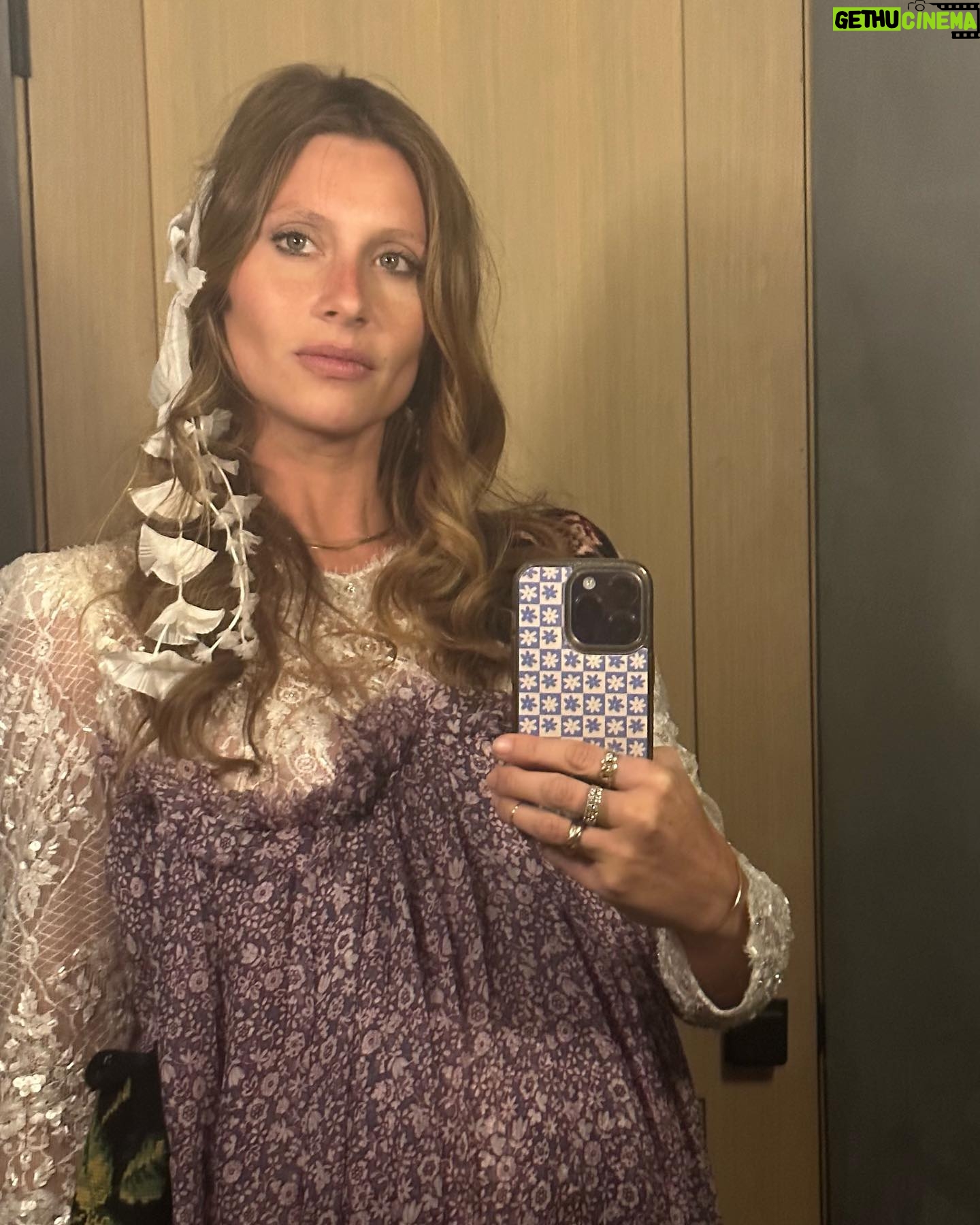 Aly Michalka - 12.2K Likes - When you buy a dress 7 years ago & it finally has its moment at your Baby shower 💜 🕊️ 🍼 @maisonartc