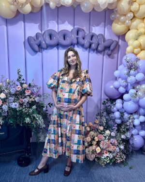 Aly Michalka Instagram - Thank you @babylist & @get_nanit for throwing the baby and me this springtime themed sprinkle! 
We felt so showered with love 💐Feeling very blessed to know these wonderful humans are by my side during this new chapter. I have the most loyal and supportive friends who make me laugh way too hard. What a way to kick off my bday week and Aries season ♈️ You all are truly the best 💜💜💜