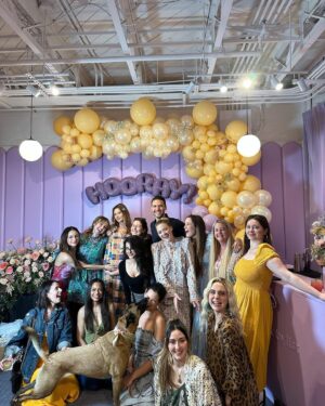 Aly Michalka Instagram - Thank you @babylist & @get_nanit for throwing the baby and me this springtime themed sprinkle! 
We felt so showered with love 💐Feeling very blessed to know these wonderful humans are by my side during this new chapter. I have the most loyal and supportive friends who make me laugh way too hard. What a way to kick off my bday week and Aries season ♈️ You all are truly the best 💜💜💜