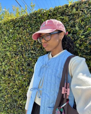 Alyah Chanelle Scott Instagram - me and the quilted vest that i made this weekend 🤧