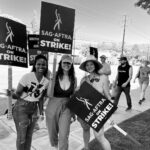 Alyssa Diaz Instagram - ON STRIKE!!!! @mekiacox @missoneil @farceprod #sagaftrastrong #wgastrong #unionstrong #solidarity