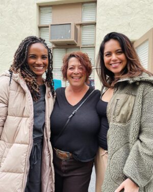 Alyssa Diaz Instagram - This powerhouse woman I adore. Our wonderful costume designer @costumesjulia on @therookieabc is all heart and talent! And has created the love affair between Angela  and her @zadigvoltaire blazers. ❤️ #rockstar #costume #bts