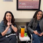 Alyssa Diaz Instagram - @alydiaz and @mekiacox always keep it real with #MomMoments on the set of #TheRookie! 🤧