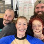 Alyssa Sutherland Instagram - Luke Polti and Tristan Lucas were the nicest faces to have in my face each (early) morning of @evildead. Plus they’re really bloody incredible prosthetics and make up artists. Ellie wouldn’t exist without them!! #evildeadrise