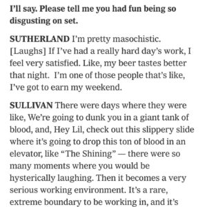 Alyssa Sutherland Instagram - Not too shabby for a coupla #bananabenders. Check out our @nytimes article at the link in my bio. 📷 @amandahakan 

#EvilDeadRise