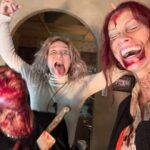 Alyssa Sutherland Instagram - Celebrating our 1 yr anniversary with some never-before-seen BTS! Thanks to all the horror fans out there for all the love ❤️🩸❤️