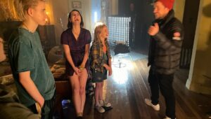 Alyssa Sutherland Instagram - Celebrating our 1 yr anniversary with some never-before-seen BTS! Thanks to all the horror fans out there for all the love ❤️🩸❤️