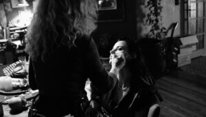 Alyssa Sutherland Instagram - Celebrating our 1 yr anniversary with some never-before-seen BTS! Thanks to all the horror fans out there for all the love ❤️🩸❤️
