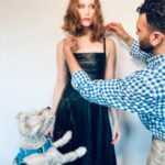 Alyssa Sutherland Instagram - Pup was overly invested in this one. Look for @beyondfest special screening of @evildead Makeup: @tobyfleischman Hair: @e_mendez Dress: @proenzaschouler Micromanaging: @alfietherescueschnoodle