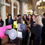 Alyssa Sutherland Instagram - Yesterday, we traveled to Albany to meet with lawmakers and hold a press conference with our bill sponsors, Senator @bradhoylman and Assembly Member @karinesreyes87, to build support for the #FashionWorkersAct (S.2477/A.5631). Models are advocating for essential labor protections and striving to bring the fashion industry in line with the standards of other industries. “Fashion workers deserve equal access to rights like other workers in traditional fields,” said Assembly Member @karinesreyes87. “I am proud to be the Assembly sponsor of the New York State Fashion Workers Act, because as the nature of work changes, our laws need to change too. Creative workers should have access to basic protections from harassment, wage theft, the misuse of their image, and other forms of dehumanization. I am hopeful that my colleagues in the Legislature will pass this critical piece of legislation and protect workers from these abuses.” Thank you to our bill sponsors and all the models who joined us yesterday to make our lobby day a success. With less than two months before the legislative session ends, we need your support. Please amplify and follow along for more highlights from our lobby day and opportunities to get involved! @modelallianceny