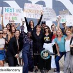 Alyssa Sutherland Instagram - A bout of Covid may have kept me from attending, but it won’t keep me from speaking out. I stand in solidarity with @modelallianceny in their fight to pass the #fashionworkersact, which would afford basic protections for models. I can speak to both experiences as a model in NY and now as an actress and member of @sagaftra. The fashion industry falls woefully short. I strongly urge lawmakers to pass the Fashion Workers Act this legislative session. #Repost @modelallianceny ・・・ This morning, we held a press conference at #NYFW to raise awareness for the absence of basic labor protections in the modeling industry, and urged @nysa_majority to pass the #FashionWorkersAct during the upcoming legislative session. The current labor resurgence we’re witnessing across the entertainment industry is long overdue. Like actors and writers, models are struggling for professional dignity behind a veil of glamor and prestige. But the fashion industry infamously lacks regulatory oversight, putting us far behind the rest of the industry. The #FashionWorkersAct – a pro-labor state bill that would finally regulate predatory management companies in New York – is a crucial step in ensuring models and content creators have basic protections at work. Thank you to everyone who joined us today, particularly the models and actors who shared their direct experience in both industries to inspire change, our fearless Senate sponsor @bradhoylman, and our allies @sagaftra and @wgaeast who stood with us in solidarity. Photos: @reedyoung