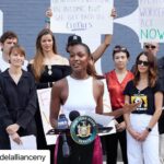 Alyssa Sutherland Instagram - A bout of Covid may have kept me from attending, but it won’t keep me from speaking out. I stand in solidarity with @modelallianceny in their fight to pass the #fashionworkersact, which would afford basic protections for models. I can speak to both experiences as a model in NY and now as an actress and member of @sagaftra. The fashion industry falls woefully short. I strongly urge lawmakers to pass the Fashion Workers Act this legislative session. #Repost @modelallianceny ・・・ This morning, we held a press conference at #NYFW to raise awareness for the absence of basic labor protections in the modeling industry, and urged @nysa_majority to pass the #FashionWorkersAct during the upcoming legislative session. The current labor resurgence we’re witnessing across the entertainment industry is long overdue. Like actors and writers, models are struggling for professional dignity behind a veil of glamor and prestige. But the fashion industry infamously lacks regulatory oversight, putting us far behind the rest of the industry. The #FashionWorkersAct – a pro-labor state bill that would finally regulate predatory management companies in New York – is a crucial step in ensuring models and content creators have basic protections at work. Thank you to everyone who joined us today, particularly the models and actors who shared their direct experience in both industries to inspire change, our fearless Senate sponsor @bradhoylman, and our allies @sagaftra and @wgaeast who stood with us in solidarity. Photos: @reedyoung