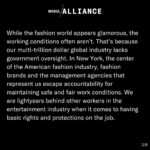 Alyssa Sutherland Instagram – I’m proud to serve on the @modelallianceny Worker Council – a collective of models and content creators joining together to make our industry safer not only for ourselves, but also for future generations. Swipe to read our full statement and join our campaign for the #FashionWorkersAct at the link in my bio.