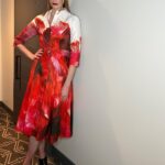 Alyssa Sutherland Instagram - 🩸🩸@evildead x @sxsw 🩸🩸 Premiere look - @stellamccartney suit Press look - @terijondresses 👗 Hair : @miasantiagohair Makeup : @desiraecherman