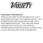 Alyssa Sutherland Instagram - I spoke with @tatianasiegelvariety about the lack of basic rights and protections in the modeling industry and how we’re working to create real change. As someone who has worked both as a model and a @sagaftra actor, I know only too well the differences that exist in labor protections between the two industries. @modelallianceny has created the #FashionWorkersAct, a NY State bill sponsored by @bradhoylman @karinesreyes87. Swipe through for highlights from @saraziff @therealalyssas @mameadjei @lirisc alex.shanklin @kennysale @barrettpall @kaibraden and please amplify our call to action. #NYFW