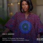 Ama K. Abebrese Instagram - “As a diasporan having lived between Ghana and the UK, I understand why many people choose to migrate. I encourage everyone to do this safely and through the right channels.” @unmigration @iomghana @kinaatagh