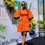 Ama K. Abebrese Instagram - At @emyafrica brunch for Sherry Lee Ralph. Dress: @lunabykennethtetteh Bag: @bysarachristie Watch: @vitaelondon Rings by @abbla_unique 📸 @twinsdntbeg #emyafrica