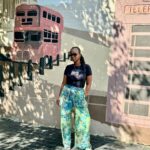 Ama K. Abebrese Instagram - Match … set … go. ✨✨✨ T-shirt: @carlukghlondon Trousers: @zakiya.mahama