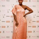 Ama K. Abebrese Instagram - My first time walking at London Fashion Week, and it was all for a good cause. The @stevevyse and @gaiawise_ @madlovelondonofficial x @pinkribbonfoundation event with proceeds going to support those affected by breast cancer. 💞 Yasss, I was being EXTRA wearing @juliaclancey with @vendulalondon bag and earrings 💃🏾😃 A amazing night with some amazing people people all round. Photos: @kellyreevesphotography @lozfolio #lfw23
