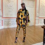 Ama K. Abebrese Instagram - Pure as Gold. London Fashion Week; for @madlovelondonofficial & @pinkribbonfoundation show. ✨ . Styled by @marian_kwei. Wearing @anyoldiron Jewellery @moushe_designs Shoes @lauraseelondon Hair: @joshhairandbeauty #LFW23