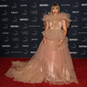 Amanda Brugel Instagram - Proud member of the Revenge Squad for another year in a row. Congratulations @jordanstewartrvng and @rvng.couture on your well deserved nomination. Thank you @vickymilner6 and @guerlain for your continued generosity. Happy 10th anniversary @cafawards!! 

#rvngcouture #cafa #revengestorm