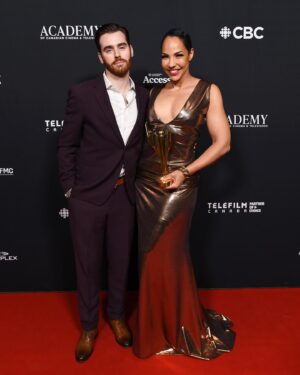 Amanda Brugel Instagram - In-person appreciation monologue: Barb Houdinied my dress and I got heckled on the carpet and was a maniac during the ceremony and smuggled casting directors into the restroom and witnessed history and proud Canadian Ryan Reynolds and deep hugged so many long lost friends and dined with my village and danced to a confusing amount of alt rock and I didn’t take a second for granted because it’s so damn glorious to be back together again, Canada. 

@thecdnacademy @hbomaxsortof