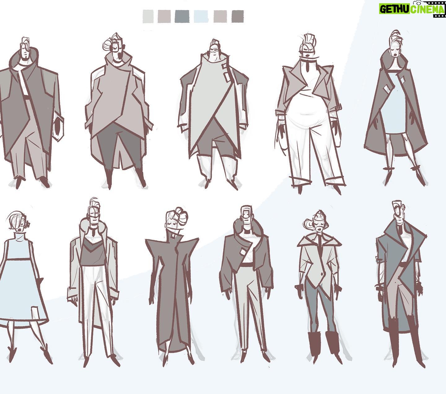 Amanda Jolly - 4.1K Likes - Costumes for 2099’s world! Honestly, this was some of my favorite stuff I did on the project, and I think the film went in a different direction later. Lol. C’est la vie! That’s what posting is for!
I got tasked to come up with a unique clothing style for the people of Nuevo York. When we started, it was very aspirational retro future, so I pulled a ton of my language from old Syd Mead, mid cen architecture, and clothing from the 60’s. I covered a lot of ground from athleisure to work wear to street wear to fancy-pants people. Haha. Super satisfying.
#acrossthespiderverse #spiderverse #spiderverse2099
#characterdesign #costumedesign #animation #spiderverseart