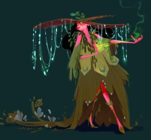 Amanda Jolly Instagram - Nature witch!  So, hello #witchtober number 2!  I’ve now done double what I realistically thought I would, so everything from here on out is a feat of pure... maaaagic?  Keep your throwing-tomatoes to yourself, thanks.  Still trying to shake off illness, so we’ll see what lies ahead! .
.
#animation #characterdesign #visualdevelopment #illustration #witch #halloween #digitalart #amandajolly