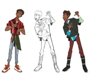 Amanda Jolly Instagram - Miles!  Miles and Gwen were the first characters I touched when I joined the show.  We were trying to figure out how to age up Miles SLIGHTLY, have him a little more comfortable in his skin, while also making him feel like the same kid we loved in the first film. 

#acrossthespiderverse #spiderverse #milesmorales #spiderverseart #spiderman #characterdesign #animation
