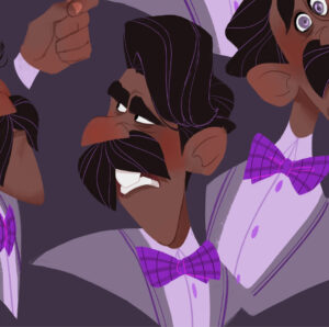 Amanda Jolly Instagram - [SWIPE] PROFESSOR PLUM - WITH THE PIPE || And at long last, we reach our final suspect: the illustrious Professor Plum.  Appointed with bow ties and elbow patches, this scholar loves looking a man-of-thought as much as he likes proving it in conversation. Always more about the brain’s power than the body’s, he’d likely faint at the first sign of violence. .
.
Or can a healthy mind plan the perfect crime? .
. 
If I had to guess where Mr. Black and the good Professor had final words, I could think of no better place than the Library. .
. [Thank you all for going on this journey with me. This has been such a passion project, and I don’t plan to leave it alone permanently.  I’m just happy to have completed The Big Six. Your enthusiasm has been astounding and your support has meant everything.].
.
#animation #characterdesign #visualdevelopment #illustration #digitalart #clue #artofclue #amandajollylines
